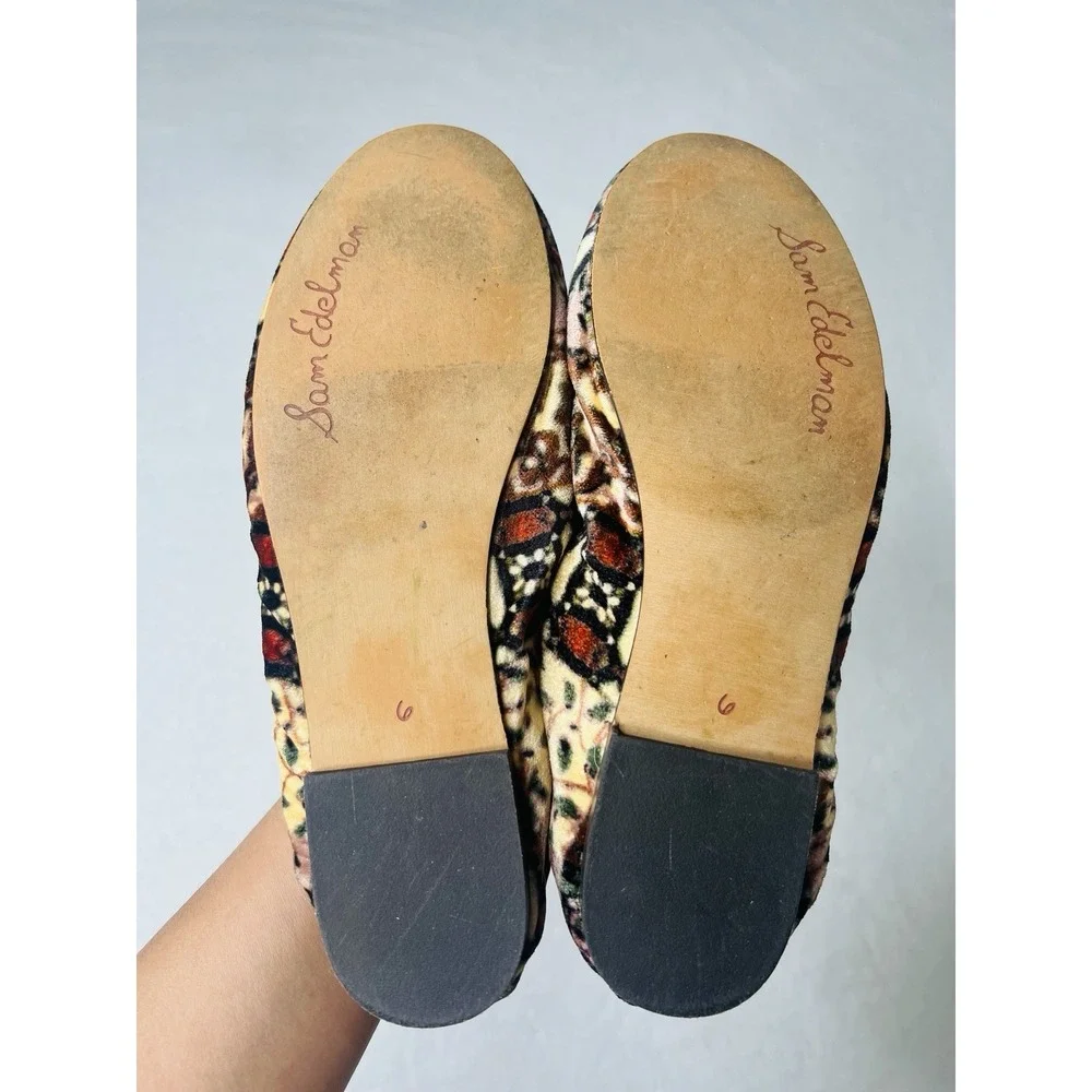 Sam Edelman Womens Felicia Ballet Boho Bohemian Hippie Flats Ivory Velvet Size 6